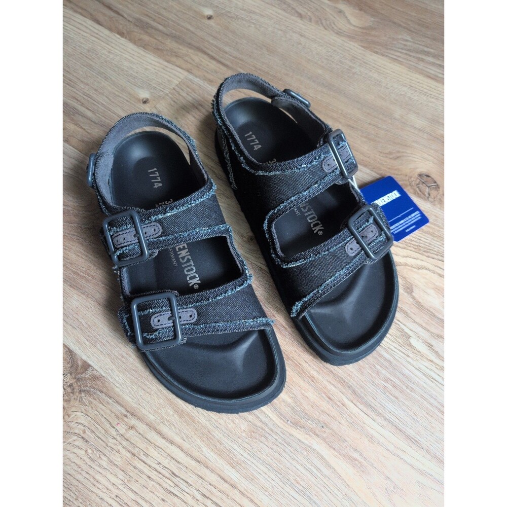 Birkenstock 1774 Navy Denim Milano Sandals EU 39 Womens 8-8.5